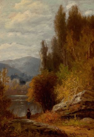 Hunter on the Path by Benjamin Champney Oil Painting
