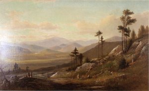 Picnic on Artist's Ledge, Overlooking Conway Meadows, New Hampshire by Benjamin Champney Oil Painting