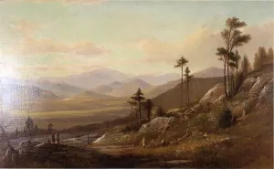 Picnic on Artist's Ledge, Overlooking Conway Meadows, New Hampshire by Benjamin Champney Oil Painting