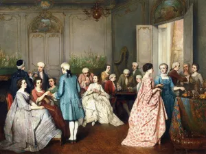 Fashionable Soiree by Benjamin Eugene Fichel - Oil Painting Reproduction