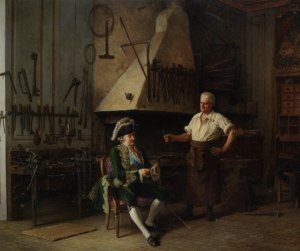 La Forge du Roi Louis XVI by Benjamin Eugene Fichel Oil Painting