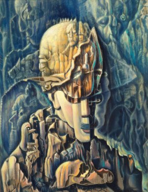 Surreal Portrait by Benjamin F. Berlin Oil Painting