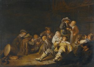 A Drunken Guardroom Scene by Benjamin Gerritsz Cuyp Oil Painting