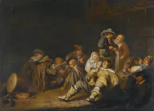 A Drunken Guardroom Scene Oil painting by Benjamin Gerritsz Cuyp