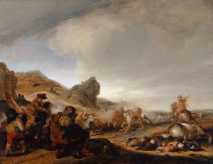 Cavalry Battle by Benjamin Gerritsz Cuyp Oil Painting