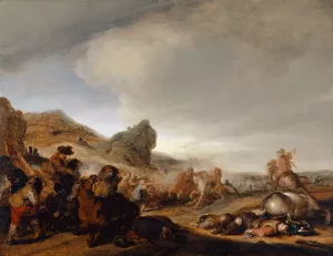 Cavalry Battle Oil painting by Benjamin Gerritsz Cuyp