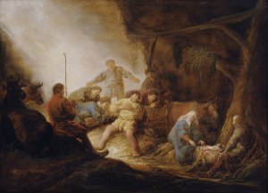 The Adoration of the Shepherds by Benjamin Gerritsz Cuyp Oil Painting