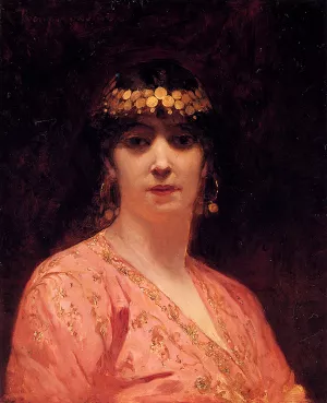 Portrait of an Arab Woman painting by Benjamin Jean Joseph Constant