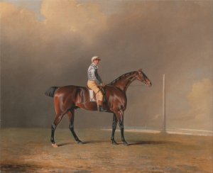 Diamond, With Dennis Fitzpatrick Up by Benjamin Marshall Oil Painting