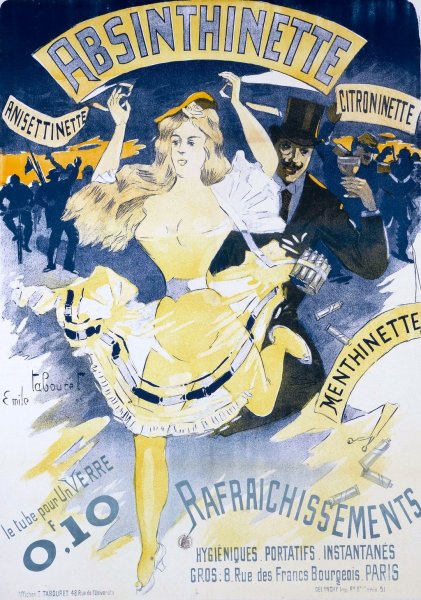 Absinthinette  by Benjamin Rabier - Hand-Painted Oil Painting Reproduction