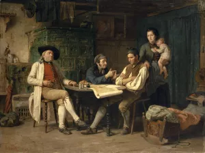The Peasant in Debt by Benjamin Vautier Oil Painting
