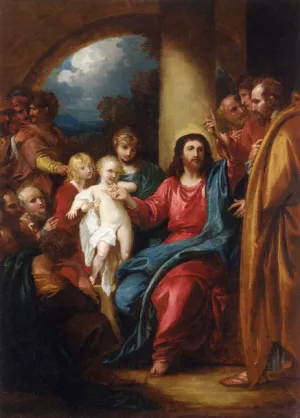 Christ Showing a Little Child as the Emblem of Heaven by Benjamin West Oil Painting