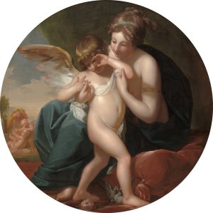 Cupid,Stung by a Bee, Is Cherished by his Mother by Benjamin West Oil Painting