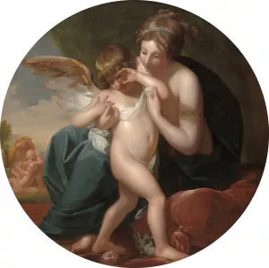 Cupid,Stung by a Bee, Is Cherished by his Mother by Benjamin West Oil Painting