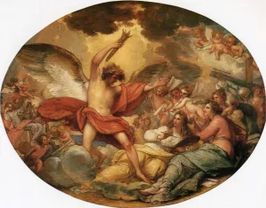 Genius Calling Forth the Fine Arts to Adorn Manufactures and Commerce Oil painting by Benjamin West