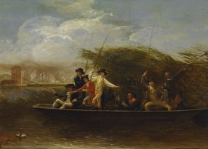 Gentlemen Fishing by Benjamin West Oil Painting