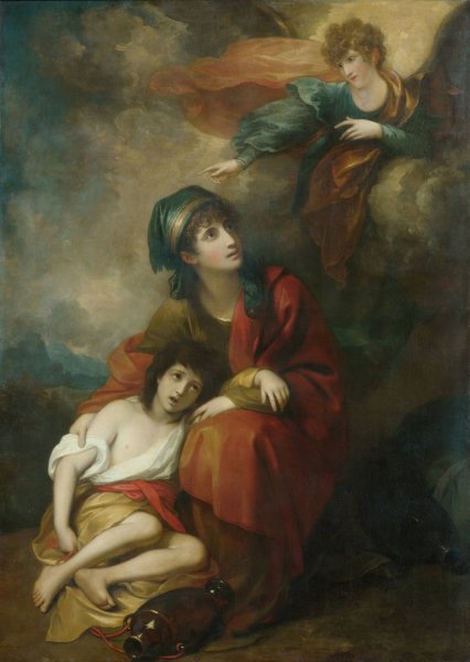 Main Product Photo of Hagar and Ishmael  Painting by Benjamin West