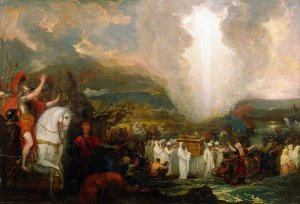 Joshua passing the River Jordan with the Ark of the Covenant by Benjamin West Oil Painting