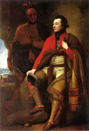 Portrait of Colonel Guy Johnson and Karonghyontye by Benjamin West Oil Painting