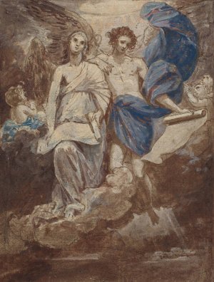 Study for a painting of The Angels Appearing to the Shepherds, 1774 by Benjamin West Oil Painting