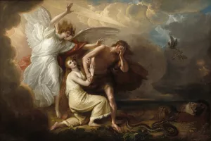 The Expulsion of Adam and Eve from Paradise by Benjamin West Oil Painting