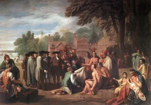 The Treaty of Penn with the Indians Oil painting by Benjamin West