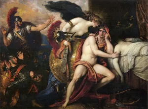 Thetis Bringing the Armor to Achilles by Benjamin West - Oil Painting Reproduction