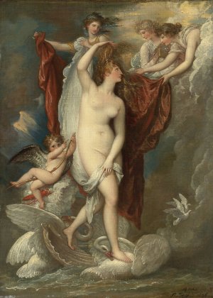Venus At Her Birth Attired By The Three Graces by Benjamin West Oil Painting