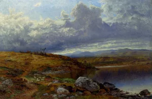 A Solitary Lake, Wales by Benjamin Williams Leader Oil Painting