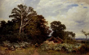 A Surrey Woodland by Benjamin Williams Leader Oil Painting