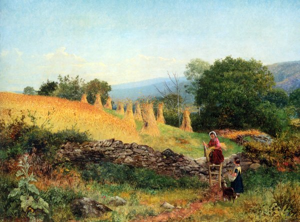 Main Product Photo of A Welsh Cornfield Painting by Benjamin Williams Leader