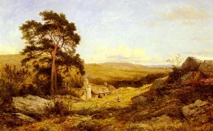 A Welsh Sheep Farm by Benjamin Williams Leader - Oil Painting Reproduction
