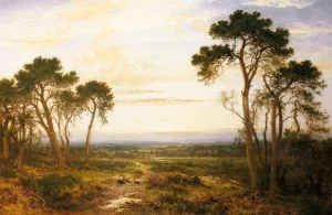 Across The Heath by Benjamin Williams Leader Oil Painting