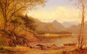 Derwentwater by Benjamin Williams Leader Oil Painting