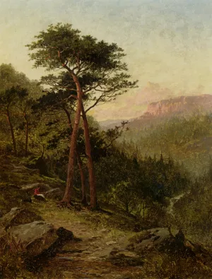 Evening, North Wales Oil painting by Benjamin Williams Leader