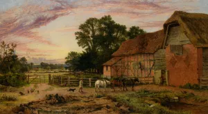 Evening Return to the Homestead by Benjamin Williams Leader Oil Painting