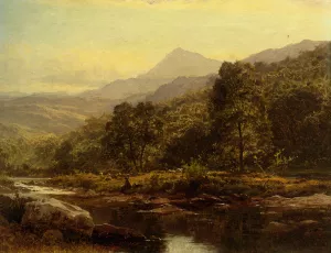 Island on the Llugwy Curig by Benjamin Williams Leader Oil Painting