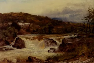 Near Bettws-Y-Coed, The Junction Of The Conway And The Llugwy by Benjamin Williams Leader - Oil Painting Reproduction