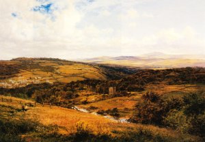 On the Borders of Dartmoor by Benjamin Williams Leader Oil Painting