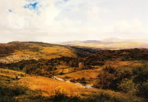 On the Borders of Dartmoor by Benjamin Williams Leader Oil Painting