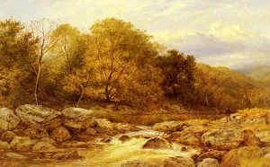 On The Llugwy, North Wales Oil painting by Benjamin Williams Leader