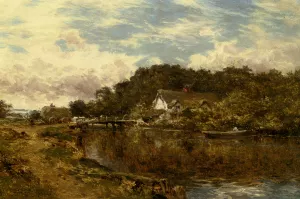 On the Stone Suffolk by Benjamin Williams Leader Oil Painting