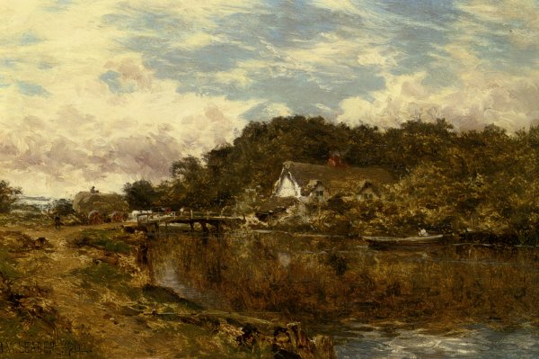 Main Product Photo of On the Stone Suffolk Painting by Benjamin Williams Leader