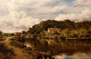 On The Stour Near Flatford Mill, Suffolk painting by Benjamin Williams Leader