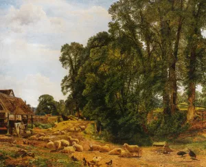 Outskirts of a Farm by Benjamin Williams Leader - Oil Painting Reproduction