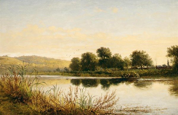 Main Product Photo of Streatley-on-Thames Painting by Benjamin Williams Leader