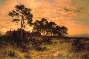 The Silent Evening Hour by Benjamin Williams Leader Oil Painting