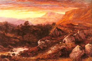 The Valley of the Lleder, North Wales painting by Benjamin Williams Leader