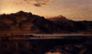 When The West With Evening Glows by Benjamin Williams Leader - Oil Painting Reproduction