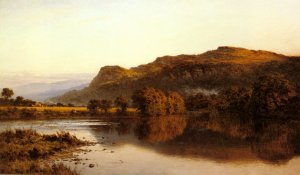 Where Peaceful Waters Glide by Benjamin Williams Leader Oil Painting